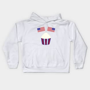 4th of july birthday cupcake with flags Kids Hoodie